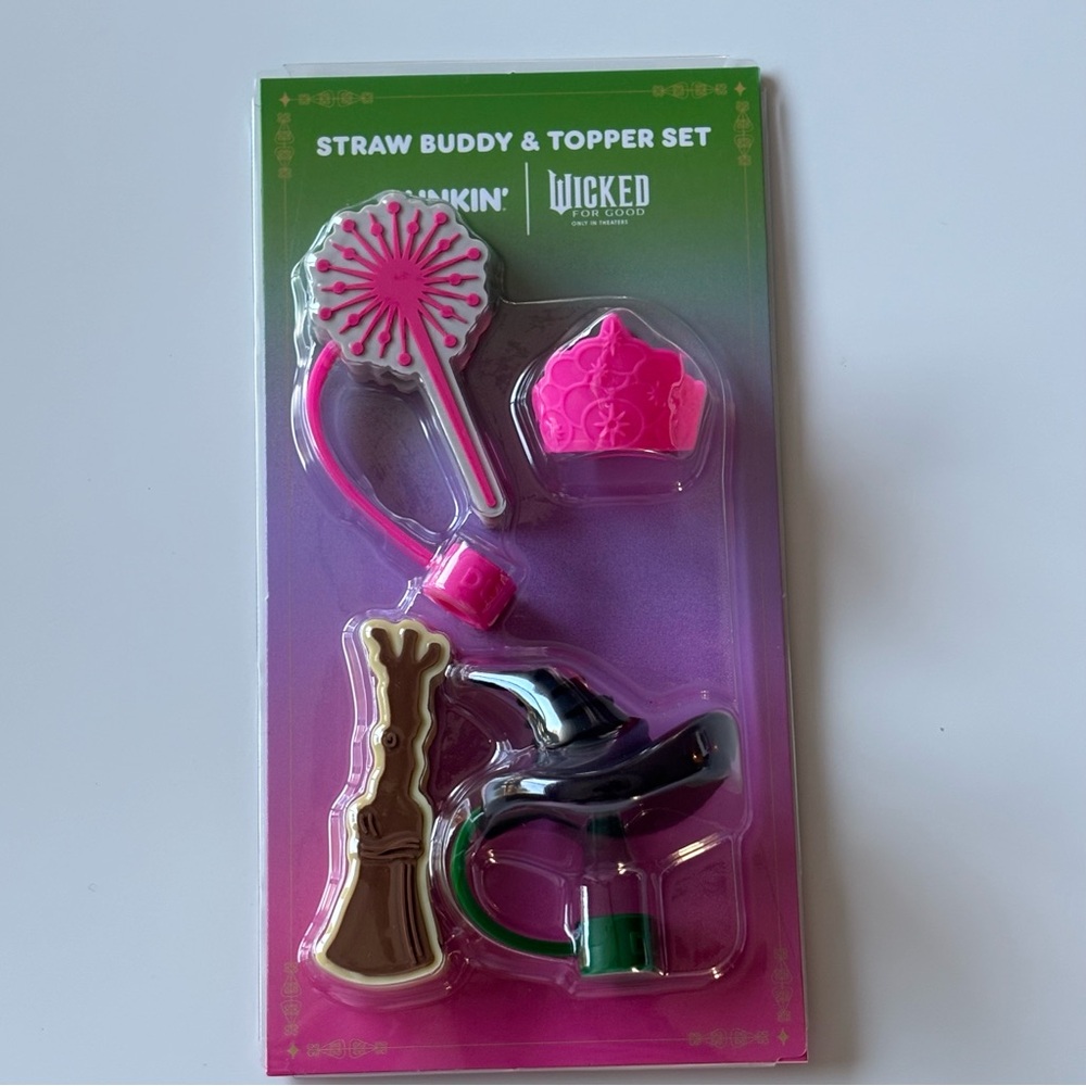 Dunkin’ X WICKED for GOOD Glinda and Elphaba Straw Buddy & Topper Set